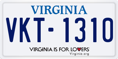 VA license plate VKT1310