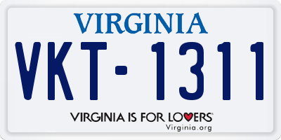 VA license plate VKT1311