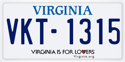 VA license plate VKT1315