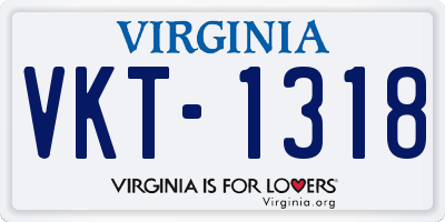 VA license plate VKT1318