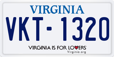 VA license plate VKT1320
