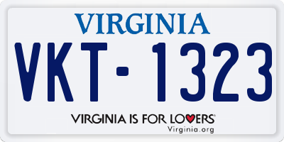 VA license plate VKT1323
