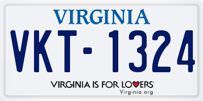 VA license plate VKT1324