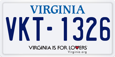 VA license plate VKT1326