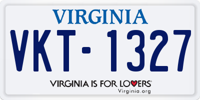 VA license plate VKT1327