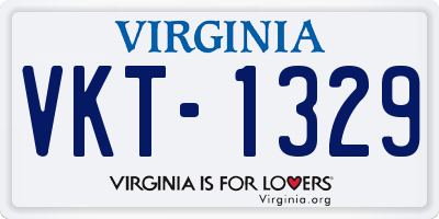 VA license plate VKT1329
