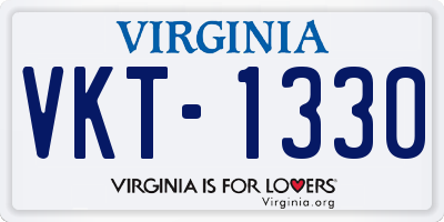 VA license plate VKT1330
