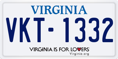 VA license plate VKT1332