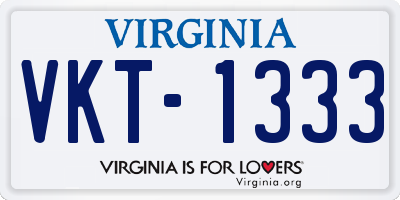 VA license plate VKT1333