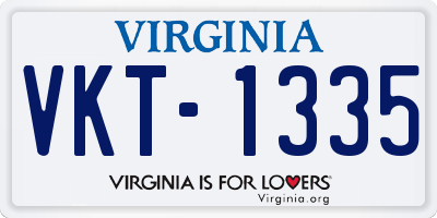 VA license plate VKT1335