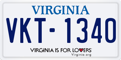 VA license plate VKT1340