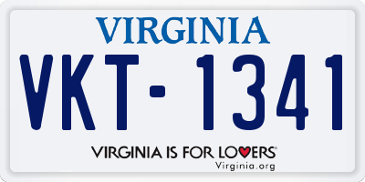 VA license plate VKT1341