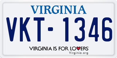 VA license plate VKT1346
