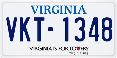 VA license plate VKT1348