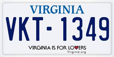 VA license plate VKT1349