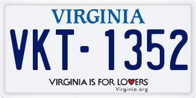 VA license plate VKT1352