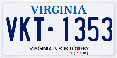 VA license plate VKT1353
