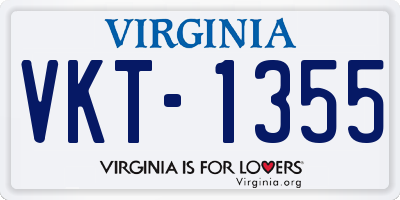 VA license plate VKT1355