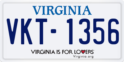 VA license plate VKT1356