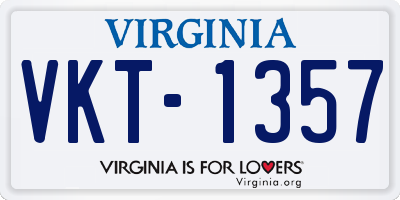 VA license plate VKT1357
