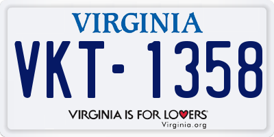 VA license plate VKT1358