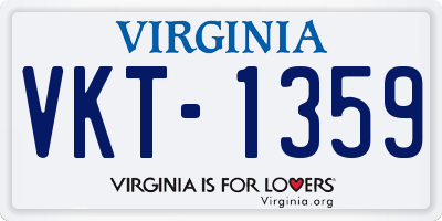 VA license plate VKT1359