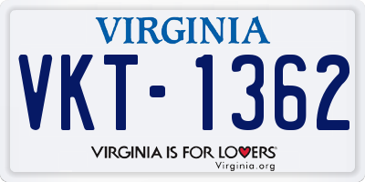 VA license plate VKT1362