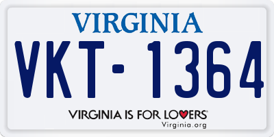 VA license plate VKT1364