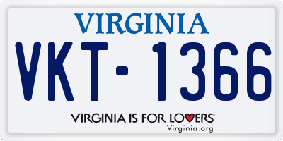 VA license plate VKT1366
