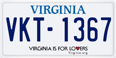 VA license plate VKT1367