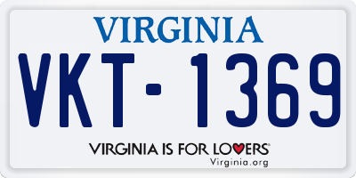 VA license plate VKT1369
