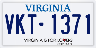 VA license plate VKT1371