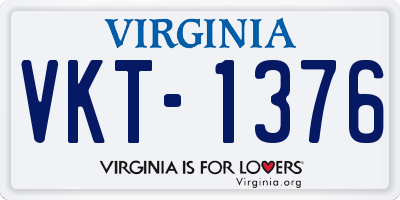 VA license plate VKT1376