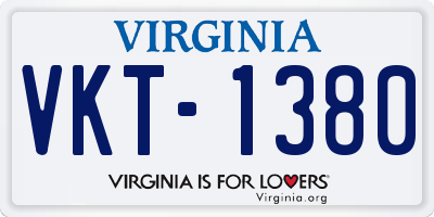 VA license plate VKT1380