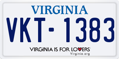 VA license plate VKT1383