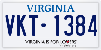 VA license plate VKT1384