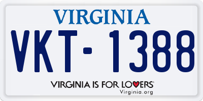VA license plate VKT1388