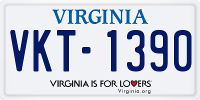 VA license plate VKT1390