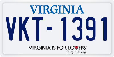 VA license plate VKT1391