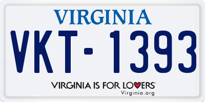 VA license plate VKT1393