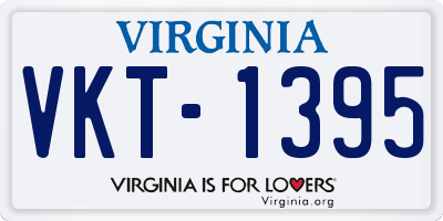 VA license plate VKT1395