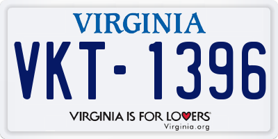 VA license plate VKT1396