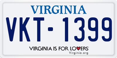 VA license plate VKT1399