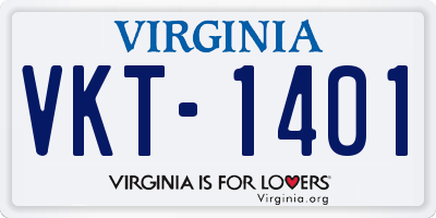 VA license plate VKT1401