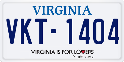 VA license plate VKT1404