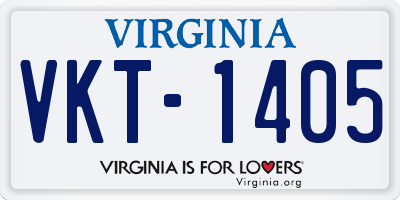 VA license plate VKT1405