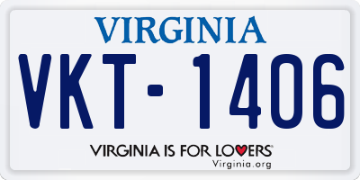 VA license plate VKT1406