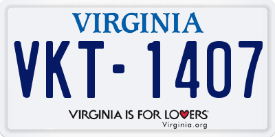 VA license plate VKT1407