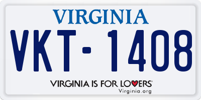 VA license plate VKT1408