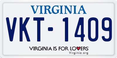 VA license plate VKT1409